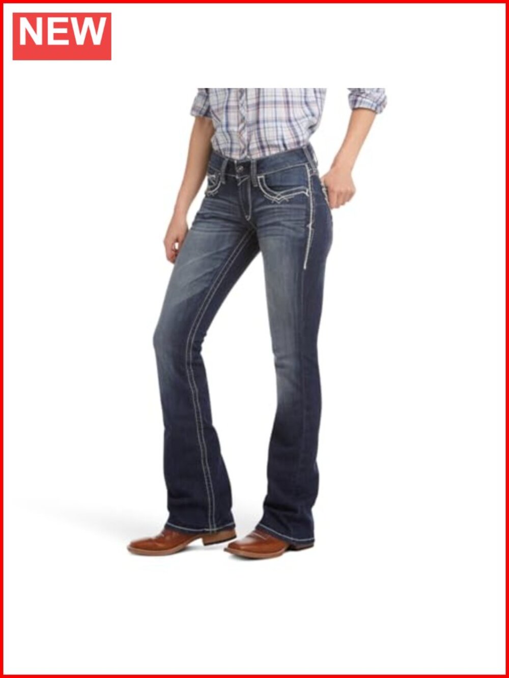 Women's Mid Rise Boot Cut Stretch Denim Jeans